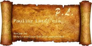 Paulisz Letícia névjegykártya